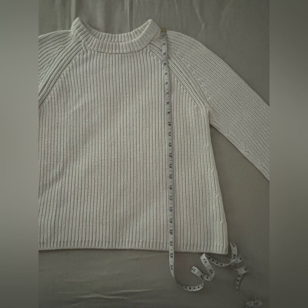 Quince 100% Organic Cotton Fisherman Crew Sweater Ivory small - Picture 9 of 13